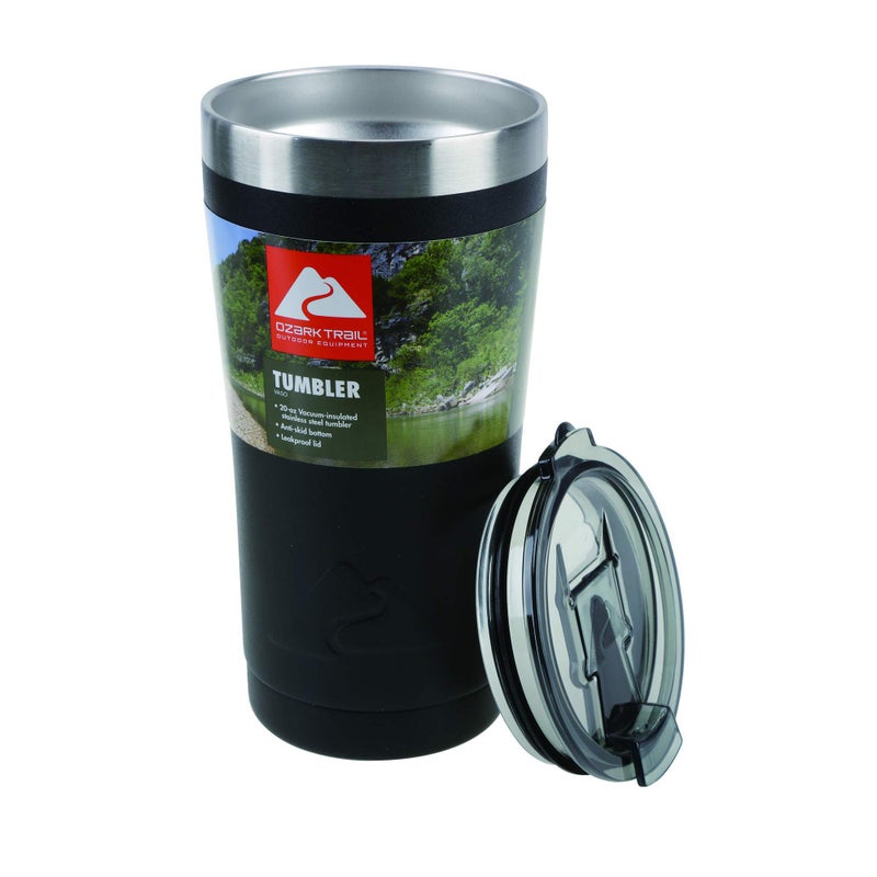 Ozark Trail 20-Ounce Double-Wall, Vacuum-Sealed Tumbler (1, Black) - Image 5